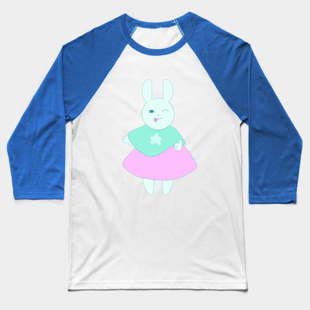 Birthday Bunny Baseball T-Shirt by daynamayday